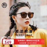 木九十太阳镜经典黑超显脸小墨镜女开车专用高清偏光太阳镜男SM1920313 C02 茶色