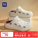 海澜之家HLA男鞋加绒勃肯鞋男士洞洞鞋休闲鞋HAALXM4EBK157 米色加绒42/43