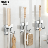 馨沛拖把挂钩304不锈钢扫把免打孔厕所免钉挂架浴室置物架拖布架收纳