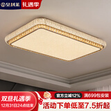 皇利莱客厅吸顶灯室内大厅主灯简约风护眼卧室吸顶灯现代餐厅灯中山灯具 【长方形192W】智能护眼灯具96CM