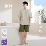静韵深睡衣70男士睡衣夏季宽松耐穿短袖休闲家居服套装2026年新款