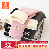 贝瑞加（Babyprints）女童打底裤秋冬宝宝加绒棉裤女孩加厚长裤保暖羊羔毛裤子 深灰120