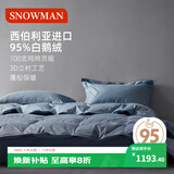 斯诺曼高档100支进口95%白鹅绒羽绒春秋被芯暖气被子2.0*2.3m充510g蓝色