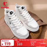 乔丹男鞋高帮板鞋男休闲运动鞋男冬季皮面防水男厚底减震跑步鞋