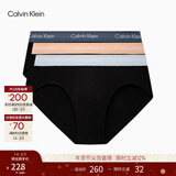 Calvin Klein内衣【新年礼物】男士本命年三条装ck棉质吸湿速干红色三角内裤男 VXQ-黑底粉边/黑底浅蓝边/黑底深蓝边 3条 M