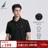 诺帝卡（NAUTICA）男装夏季棉氨混纺休闲亲肤透气短袖POLO衫男KE3100 黑色0TB（231） M