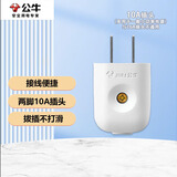 公牛（BULL）二脚插头GNT-10L1S二极插头两脚电源插10A 220V二极两扁头可拆安全插头