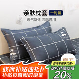 艾薇枕头套磨毛枕套一对儿童枕套卡通学生单人枕套 蓝色爱心 48*74cm