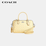蔻驰（COACH）【品牌直供】女士ROWAN中号手提波士顿包黄色CV961礼物