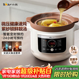 小熊（Bear）电炖锅 电砂锅 电炖盅 炖汤盅煲汤锅 紫砂锅煲汤电炖锅4-6人用 煮粥神器 5.5L DDG-E50S5