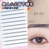遇上佳人 懒人小火苗下睫毛假睫毛女自然仿真透明梗单簇分段式下眼睫毛