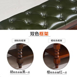 典可美式实木换鞋凳家用实木框架门口可坐多功能大容量收纳凳穿鞋凳 胡桃色+橄榄绿 真皮带翻盖 100CM*35CM*48CM