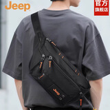 JEEP男士斜挎包新款腰包外出便携包大容量通勤胸包骑行背包挎包男 黑色