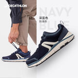 迪卡侬（DECATHLON）男士休闲鞋秋冬保暖鞋意大利牛皮鞋面低帮舒适减震男鞋 深蓝色 【防滑款】 39