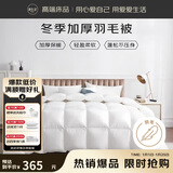 源生活 防钻绒 100%白鸭毛羽毛被子 四季秋冬被芯5斤 150*200cm 白