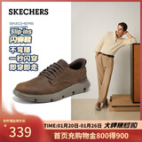 斯凯奇（Skechers）新年礼物男士商务鞋新品冬季闪穿一脚蹬德比鞋通勤休闲鞋205353