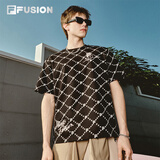 FILAFUSION斐乐潮牌情侣短袖T恤夏季宽松透气纯棉t恤男女同款上衣