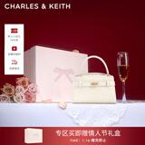 CHARLES&KEITH鳄鱼纹凯莉包手提斜挎婚包包女包生日礼物新年礼物CK2-50270880-1 Ivory象牙色 S