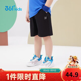 361°儿童短裤夏季男女童3-12岁透气运动裤梭织五分裤 黑 101
