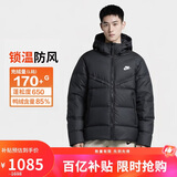 耐克NIKE男冬季短款连帽羽绒服 运动防寒外套 WR系列FB8178-010黑2XL