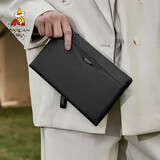 稻草人男士手包头层牛皮手拿包多卡位拉链信封包手夹钱包生日礼物