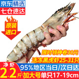 优牧冠越南进口特大号黑虎虾 草虾 冷冻大虾大号对虾夜宵烧烤食材 加大号 2.2斤(净重)  17-19cm