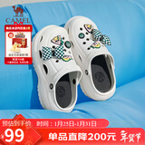 骆驼（CAMEL）洞洞鞋女时髦DIY原创鞋花松糕厚底凉拖鞋 L24M071642 白色 36/37 