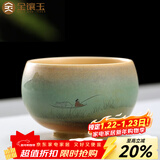 金镶玉 手绘茶杯 陶瓷窑变单杯小号水杯子主人杯功夫茶具礼盒装100ML 随缘手绘杯