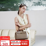 红谷包包牛皮单肩手提包大容量手拎包通勤女士铂金包  元旦生日礼物