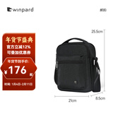 WINPARD威豹男单肩包 时尚男士手提包 休闲斜挎包男日字包潮流商务单背包 黑色B