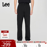 Lee25新品经典舒适直筒字母Logo织标男士日常休闲布裤潮流LMB0099 黑色 32