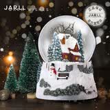 JARLL赞尔水晶球原创音乐盒飘雪八音盒摆件乔迁送女孩上司领导生日礼物 温暖的小屋QO19039(灯光）