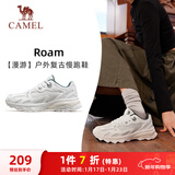 骆驼（CAMEL）漫游复古慢跑鞋女户外运动鞋子 K23S09L7014-1 奶白/橄榄绿 38