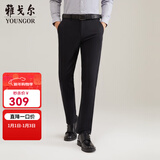 雅戈尔（YOUNGOR）休闲裤男DP棉免烫不易皱裤子宾霸莱卡面料休闲裤 VCDP319998AWA黑色 34 84A