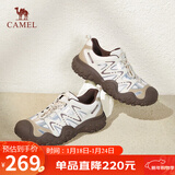 骆驼（CAMEL）经典丑萌鞋女时尚撞色户外休闲鞋 L24S469647A 米/银/咖 40