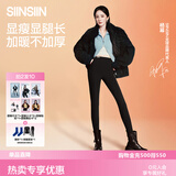 SIINSIIN【杨幂同款】鲨鱼裤女外穿冬季显瘦打底裤高腰收腹加绒加厚裤子 【中暖+高暖】显瘦黑+显瘦黑 M （95-105斤）