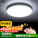 灯灵雷达声控感应灯光控楼梯间小区过道入户走廊玄关阳台车库吸顶灯 22cm-18w声控感应