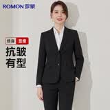 罗蒙西服套装女士职业装修身单西正装商务面试工作通勤西装外套 黑色