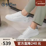 金利来（Goldlion）男鞋时尚个性耐磨板鞋舒适系带休闲鞋55323073920A白-42码