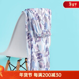 AB睡裤女春夏纯棉印花吸汗宽松透气休闲全棉女薄款高腰长裤家居裤 蓝叶 L