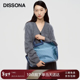 DISSONA迪桑娜折耳包女包老花单肩包手提包托特包【情人节礼物】牛仔色