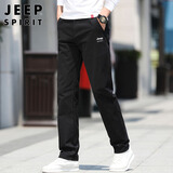 JEEP SPIRIT吉普休闲裤男宽松秋冬季直筒裤子男士商务男裤 黑色 33