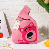 TaTanice 针织礼品袋满月宴礼物结婚手提袋生日礼物袋托特手腕包 草莓熊