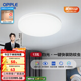 OPPLEled吸顶灯具儿童房间现代简约圆形阳台卧室灯高显色三防一体快装 呵护光【白光】13W/1200lm直径25cm