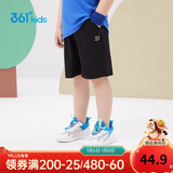 361°儿童短裤夏季男女童3-12岁透气运动裤梭织五分裤 黑 110