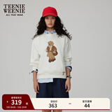 Teenie Weenie小熊秋季简约圆领套头卫衣学院风短款上衣休闲时尚女 象牙白 M (165) 【尺码偏大，建议拍小一码】