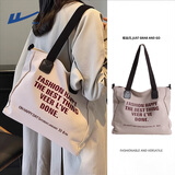 回力帆布包女大学生托特包大容量单肩挎包手提包上课学生斜挎运动女包