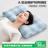 艾薇 A类全棉硬枕头100%荞麦壳填充枕芯护耳养颈枕 一只装 渐变方格