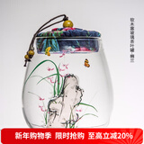 容山堂玉带 玻璃茶叶罐 耐热密封罐花茶透明存储罐小号茶仓 软木塞玻璃茶叶罐-幽兰