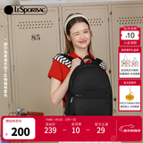 LeSportsac乐播诗简约纯色包包女包双肩包书包情人节礼物 黑色【实物偏紫色】